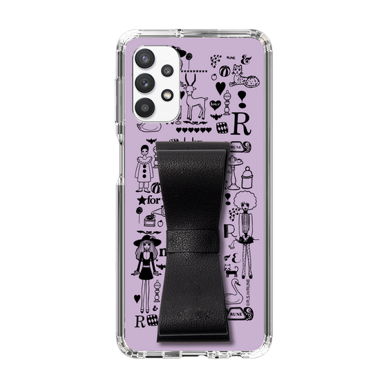 Slim Protection Case - STAND & RING RIBBON Black［ Rune Naito - RUNE Girl Retro & Modern - Purple ］