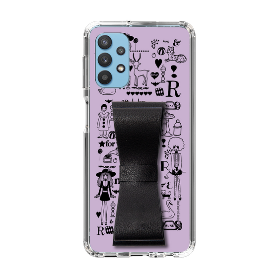 Slim Protection Case - STAND & RING RIBBON Black［ Rune Naito - RUNE Girl Retro & Modern - Purple ］