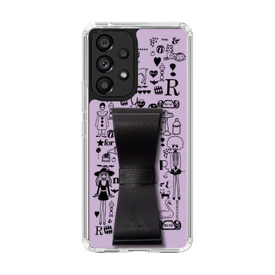 Slim Protection Case - STAND & RING RIBBON Black［ Rune Naito - RUNE Girl Retro & Modern - Purple ］