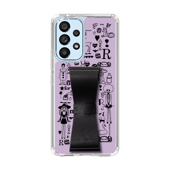 Slim Protection Case - STAND & RING RIBBON Black［ Rune Naito - RUNE Girl Retro & Modern - Purple ］