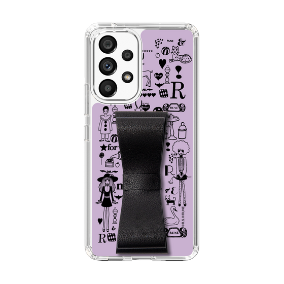 Slim Protection Case - STAND & RING RIBBON Black［ Rune Naito - RUNE Girl Retro & Modern - Purple ］