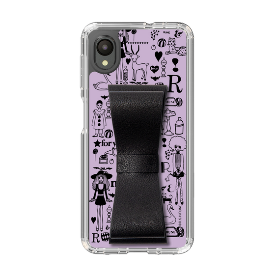 Slim Protection Case - STAND & RING RIBBON Black［ Rune Naito - RUNE Girl Retro & Modern - Purple ］