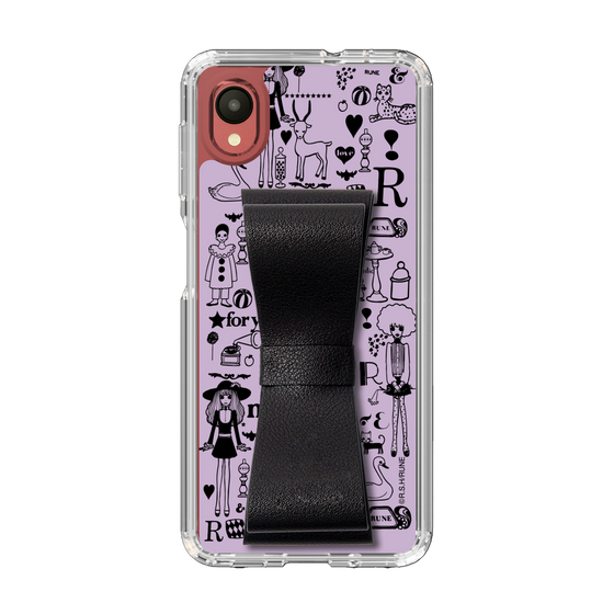 Slim Protection Case - STAND & RING RIBBON Black［ Rune Naito - RUNE Girl Retro & Modern - Purple ］