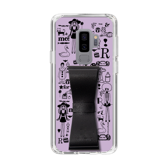 Slim Protection Case - STAND & RING RIBBON Black［ Rune Naito - RUNE Girl Retro & Modern - Purple ］