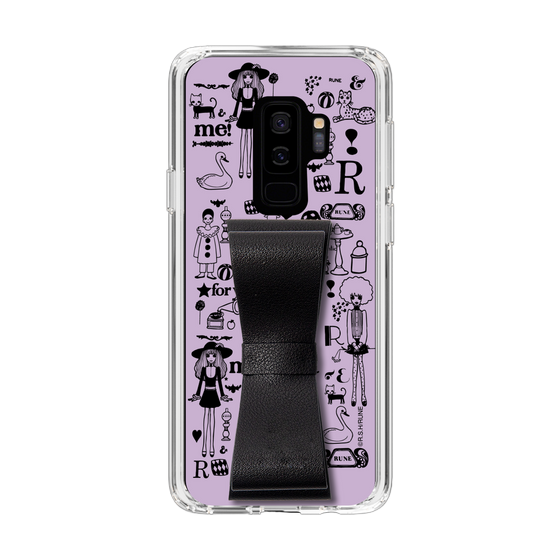 Slim Protection Case - STAND & RING RIBBON Black［ Rune Naito - RUNE Girl Retro & Modern - Purple ］