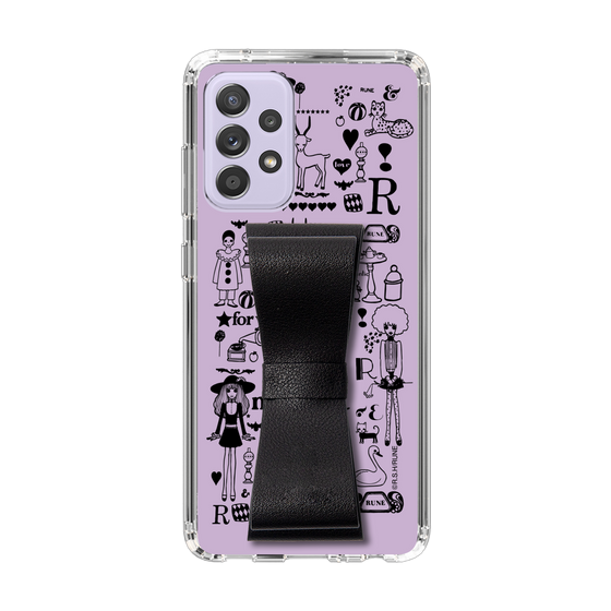 Slim Protection Case - STAND & RING RIBBON Black［ Rune Naito - RUNE Girl Retro & Modern - Purple ］