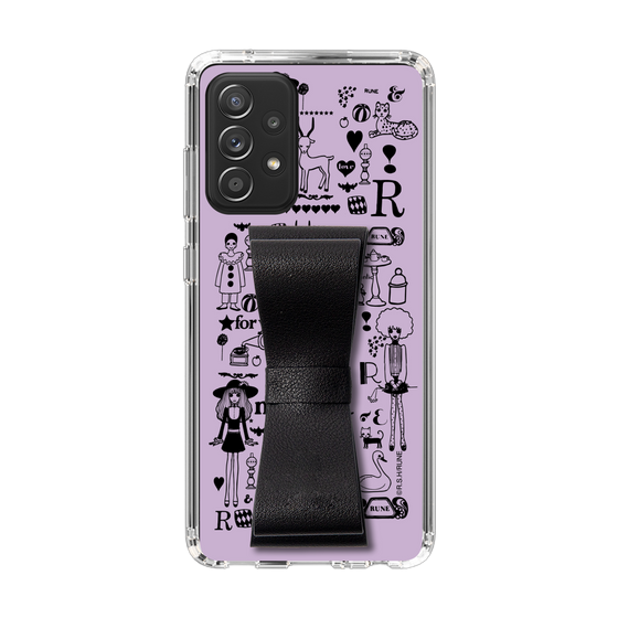 Slim Protection Case - STAND & RING RIBBON Black［ Rune Naito - RUNE Girl Retro & Modern - Purple ］