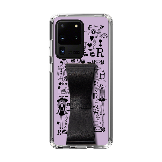 Slim Protection Case - STAND & RING RIBBON Black［ Rune Naito - RUNE Girl Retro & Modern - Purple ］