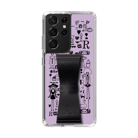 Slim Protection Case - STAND & RING RIBBON Black［ Rune Naito - RUNE Girl Retro & Modern - Purple ］
