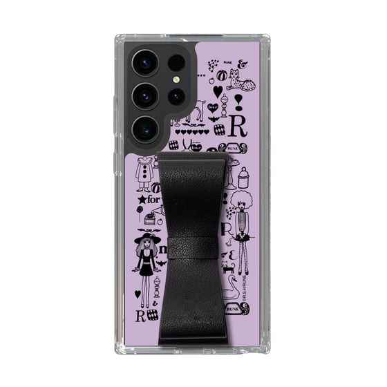 Slim Protection Case - STAND & RING RIBBON Black［ Rune Naito - RUNE Girl Retro & Modern - Purple ］