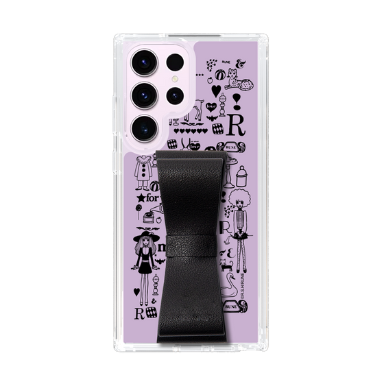Slim Protection Case - STAND & RING RIBBON Black［ Rune Naito - RUNE Girl Retro & Modern - Purple ］