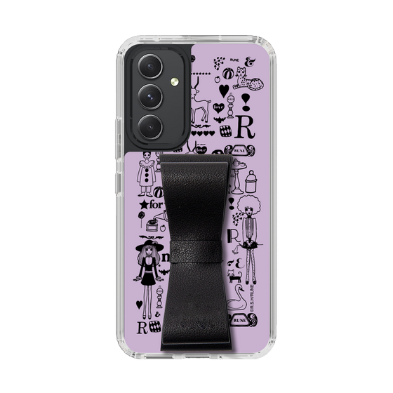 Slim Protection Case - STAND & RING RIBBON Black［ Rune Naito - RUNE Girl Retro & Modern - Purple ］