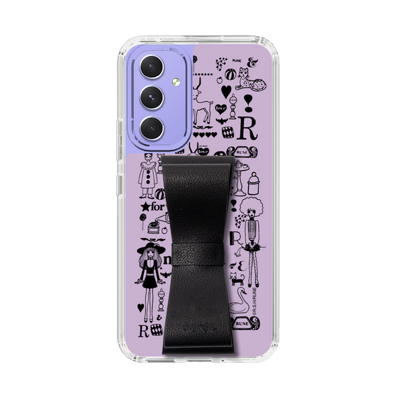 Slim Protection Case - STAND & RING RIBBON Black［ Rune Naito - RUNE Girl Retro & Modern - Purple ］