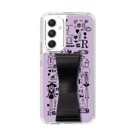 Slim Protection Case - STAND & RING RIBBON Black［ Rune Naito - RUNE Girl Retro & Modern - Purple ］