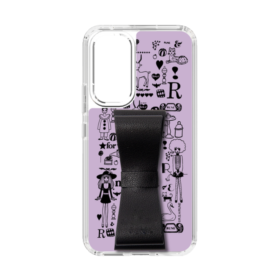 Slim Protection Case - STAND & RING RIBBON Black［ Rune Naito - RUNE Girl Retro & Modern - Purple ］