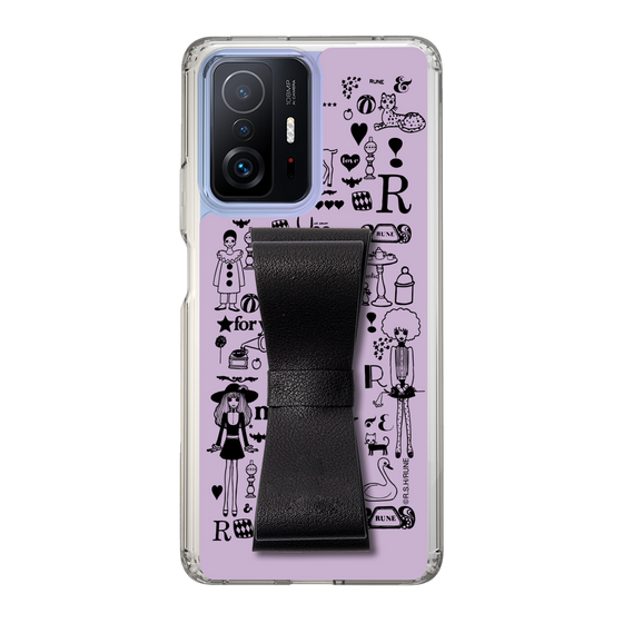 Slim Protection Case - STAND & RING RIBBON Black［ Rune Naito - RUNE Girl Retro & Modern - Purple ］