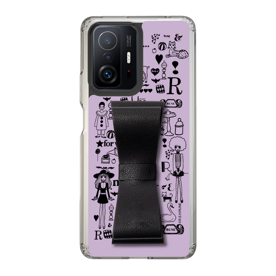 Slim Protection Case - STAND & RING RIBBON Black［ Rune Naito - RUNE Girl Retro & Modern - Purple ］