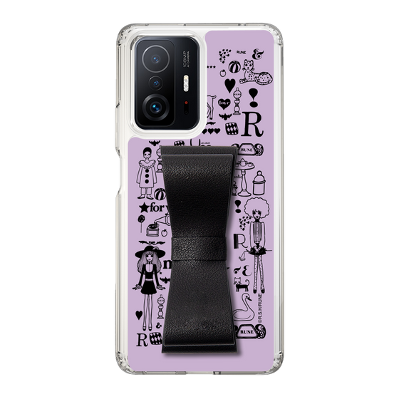 Slim Protection Case - STAND & RING RIBBON Black［ Rune Naito - RUNE Girl Retro & Modern - Purple ］