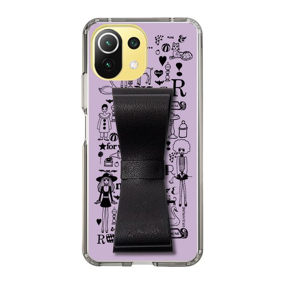 Slim Protection Case - STAND & RING RIBBON Black［ Rune Naito - RUNE Girl Retro & Modern - Purple ］