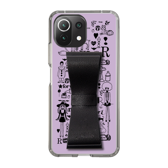 Slim Protection Case - STAND & RING RIBBON Black［ Rune Naito - RUNE Girl Retro & Modern - Purple ］