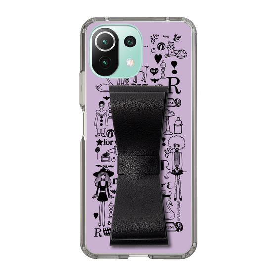 Slim Protection Case - STAND & RING RIBBON Black［ Rune Naito - RUNE Girl Retro & Modern - Purple ］