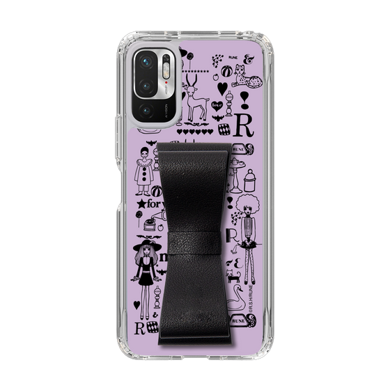 Slim Protection Case - STAND & RING RIBBON Black［ Rune Naito - RUNE Girl Retro & Modern - Purple ］