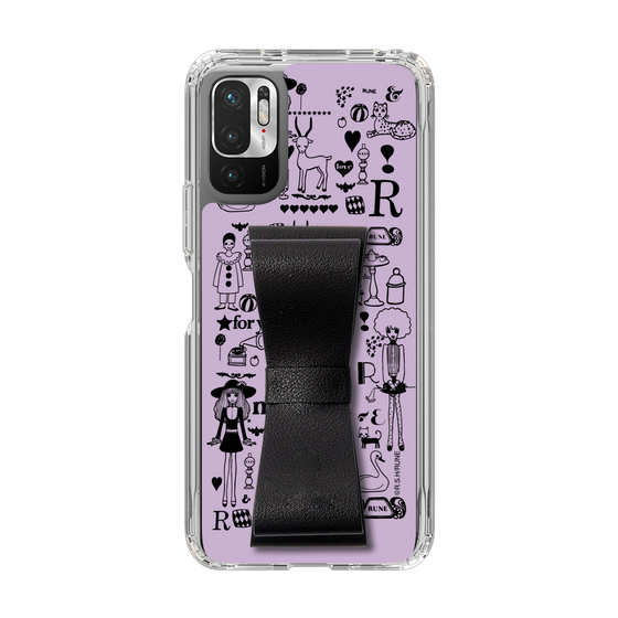 Slim Protection Case - STAND & RING RIBBON Black［ Rune Naito - RUNE Girl Retro & Modern - Purple ］