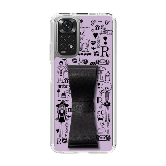 Slim Protection Case - STAND & RING RIBBON Black［ Rune Naito - RUNE Girl Retro & Modern - Purple ］
