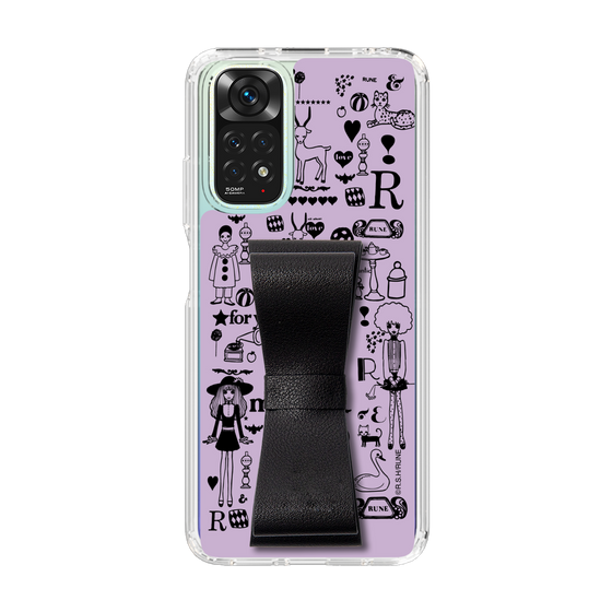 Slim Protection Case - STAND & RING RIBBON Black［ Rune Naito - RUNE Girl Retro & Modern - Purple ］