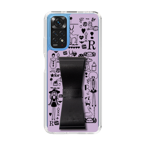 Slim Protection Case - STAND & RING RIBBON Black［ Rune Naito - RUNE Girl Retro & Modern - Purple ］