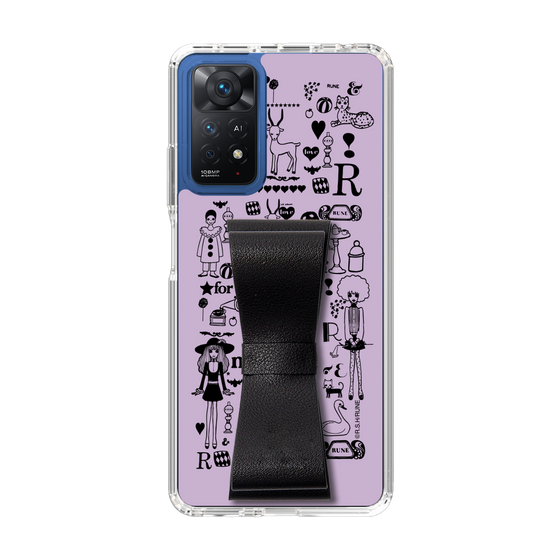 Slim Protection Case - STAND & RING RIBBON Black［ Rune Naito - RUNE Girl Retro & Modern - Purple ］