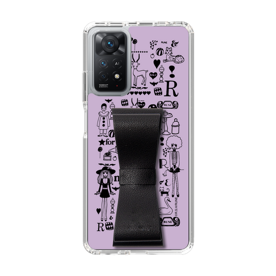 Slim Protection Case - STAND & RING RIBBON Black［ Rune Naito - RUNE Girl Retro & Modern - Purple ］