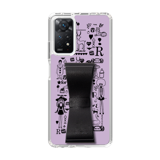Slim Protection Case - STAND & RING RIBBON Black［ Rune Naito - RUNE Girl Retro & Modern - Purple ］