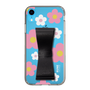 Slim Protection Case - STAND & RING RIBBON Black［ Rune Naito - RUNE Flower - Pink ］