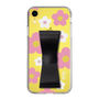 Slim Protection Case - STAND & RING RIBBON Black［ Rune Naito - RUNE Flower - Pink ］