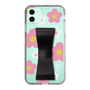 Slim Protection Case - STAND & RING RIBBON Black［ Rune Naito - RUNE Flower - Pink ］