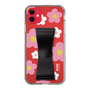 Slim Protection Case - STAND & RING RIBBON Black［ Rune Naito - RUNE Flower - Pink ］