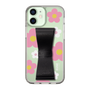 Slim Protection Case - STAND & RING RIBBON Black［ Rune Naito - RUNE Flower - Pink ］