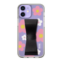 Slim Protection Case - STAND & RING RIBBON Black［ Rune Naito - RUNE Flower - Pink ］