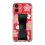 Slim Protection Case - STAND & RING RIBBON Black［ Rune Naito - RUNE Flower - Pink ］
