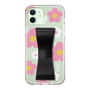 Slim Protection Case - STAND & RING RIBBON Black［ Rune Naito - RUNE Flower - Pink ］