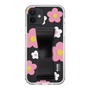 Slim Protection Case - STAND & RING RIBBON Black［ Rune Naito - RUNE Flower - Pink ］