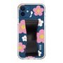 Slim Protection Case - STAND & RING RIBBON Black［ Rune Naito - RUNE Flower - Pink ］