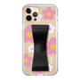 Slim Protection Case - STAND & RING RIBBON Black［ Rune Naito - RUNE Flower - Pink ］