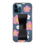 Slim Protection Case - STAND & RING RIBBON Black［ Rune Naito - RUNE Flower - Pink ］