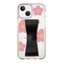 Slim Protection Case - STAND & RING RIBBON Black［ Rune Naito - RUNE Flower - Pink ］