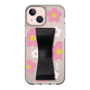 Slim Protection Case - STAND & RING RIBBON Black［ Rune Naito - RUNE Flower - Pink ］
