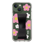 Slim Protection Case - STAND & RING RIBBON Black［ Rune Naito - RUNE Flower - Pink ］
