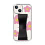 Slim Protection Case - STAND & RING RIBBON Black［ Rune Naito - RUNE Flower - Pink ］