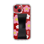 Slim Protection Case - STAND & RING RIBBON Black［ Rune Naito - RUNE Flower - Pink ］